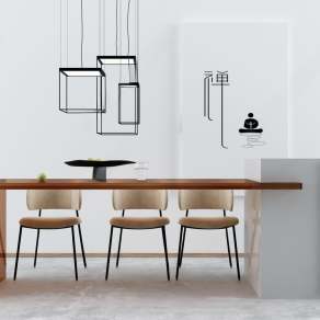 现代吧台吧椅组合3D模型下载